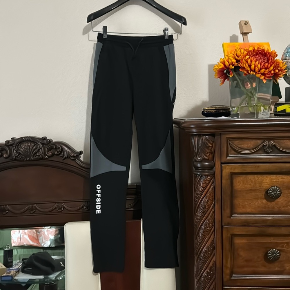 Boy’s Offside Sweatpants Gray Black Silver Stripes